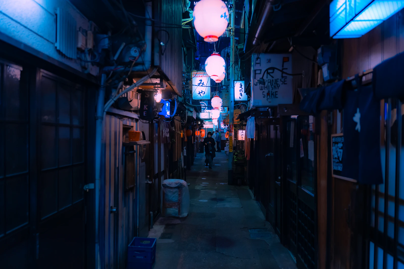 A lantern-lit Tokyo alley recommended in a DETOUR itinerary
